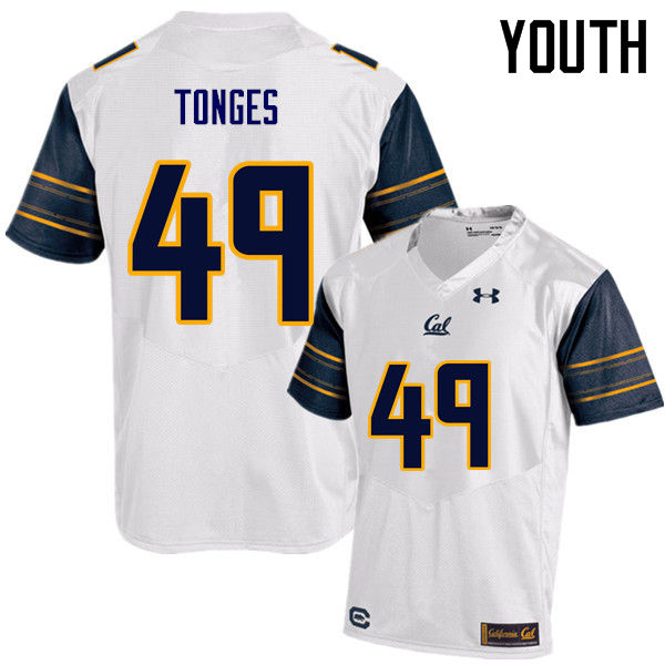 Youth #49 Jake Tonges Cal Bears (California Golden Bears College) Football Jerseys Sale-White - Click Image to Close